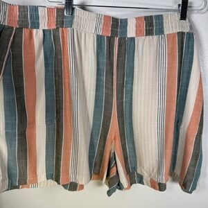 Sonoma NWT Goods 4 Life Women 4X Striped Mid Rise Short Rayon Coastal Boho Soft